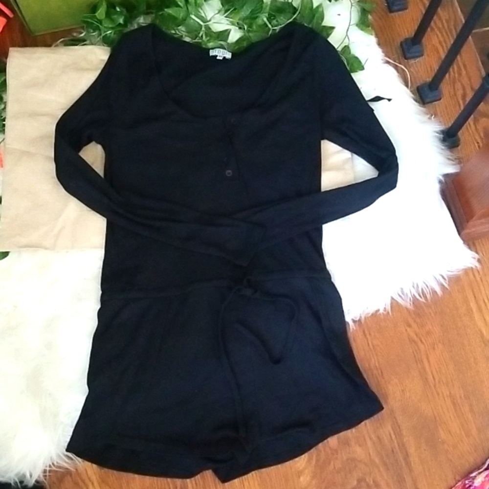 Tobi Button Down Romper Drawstring Waist Size Sma… - image 1